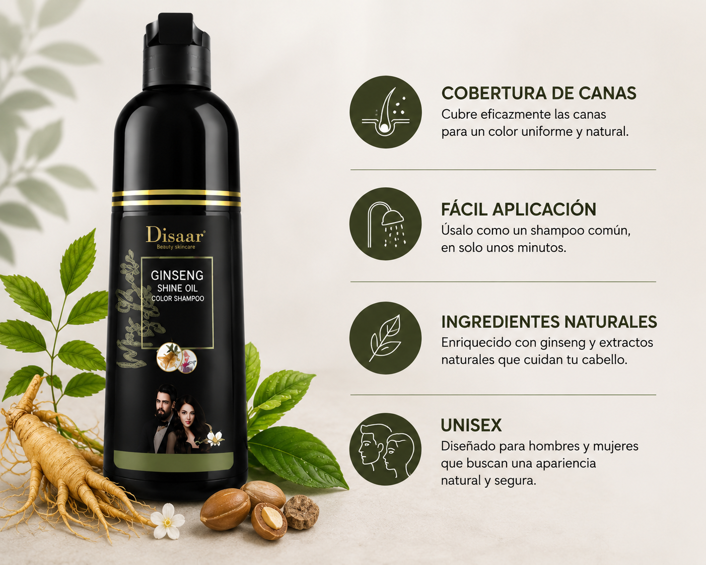 Shampoo Pinta Canas Disaar - Recupera tu color natural en minutos